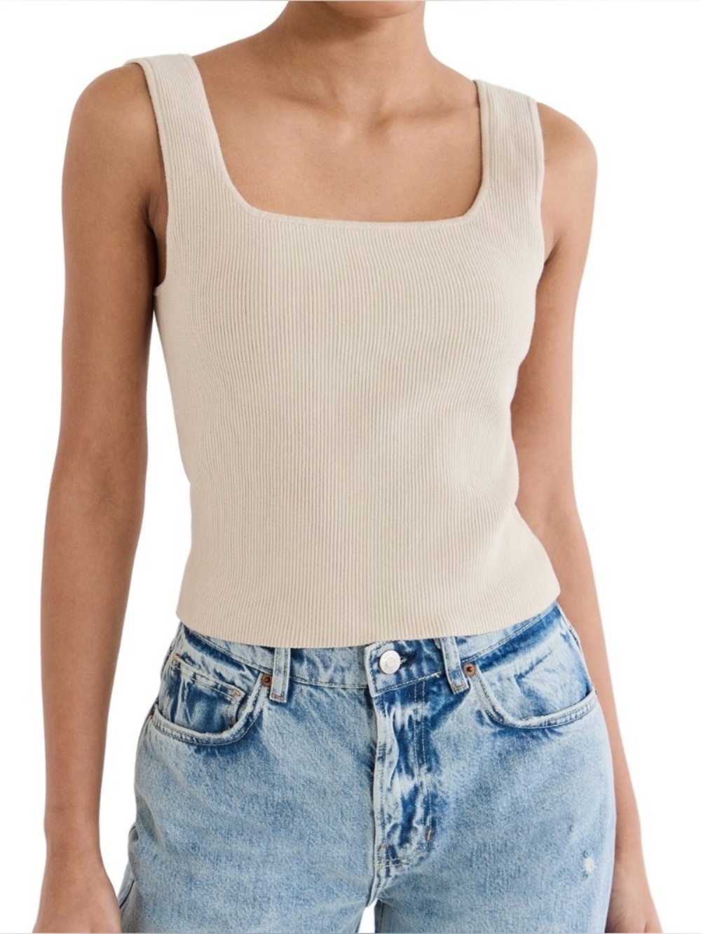 Reformation Hukia Ribbed Sweater Tank M